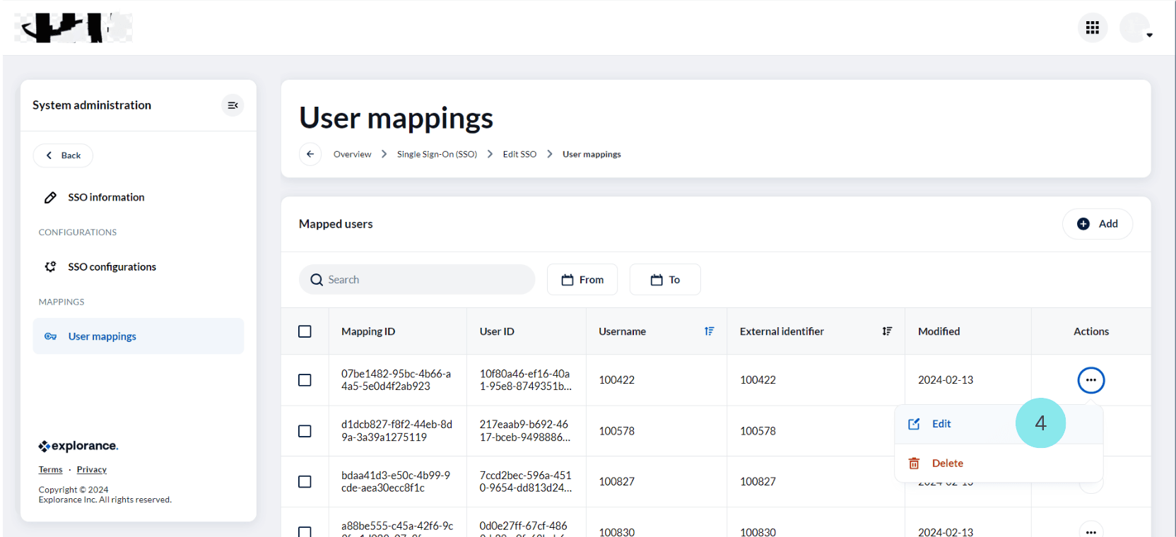 User mappings