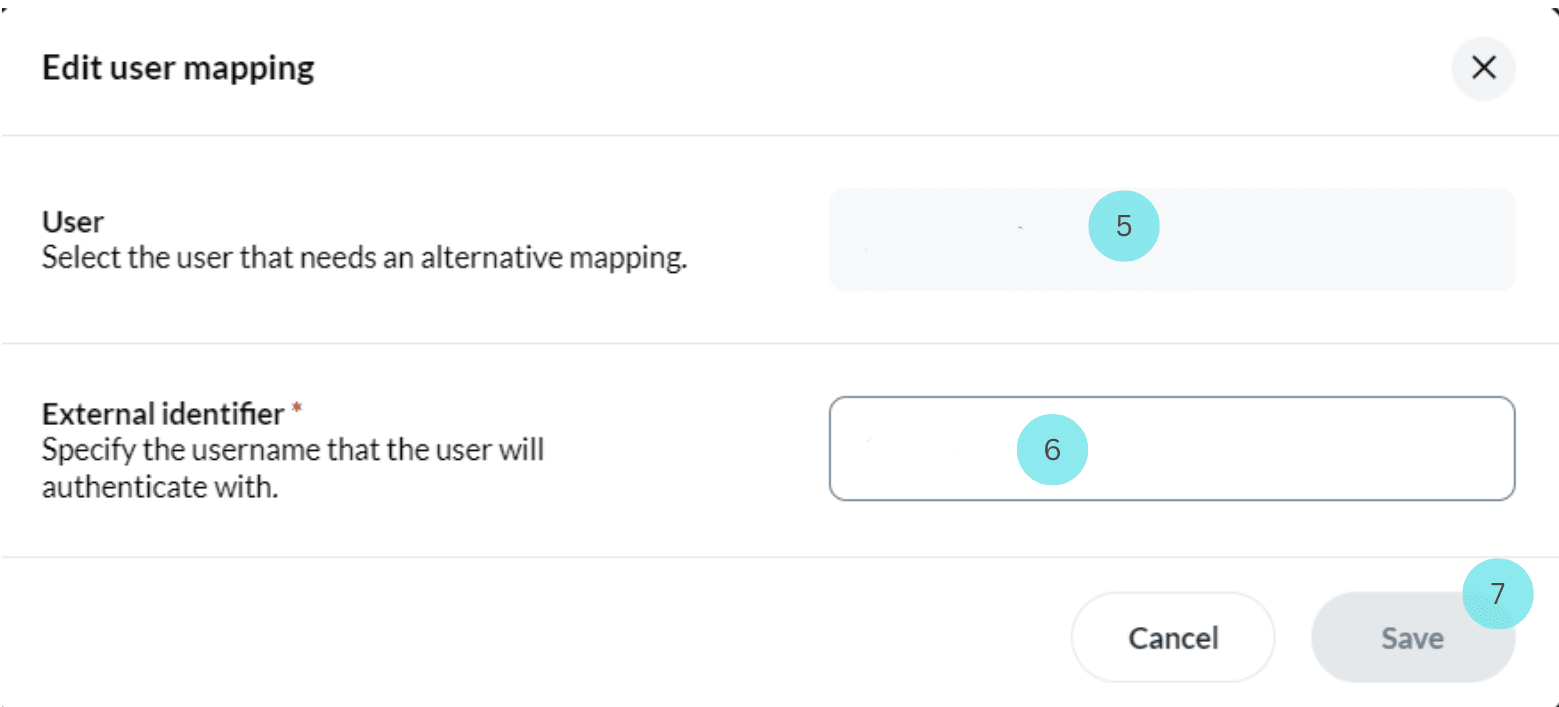 Edit user mapping