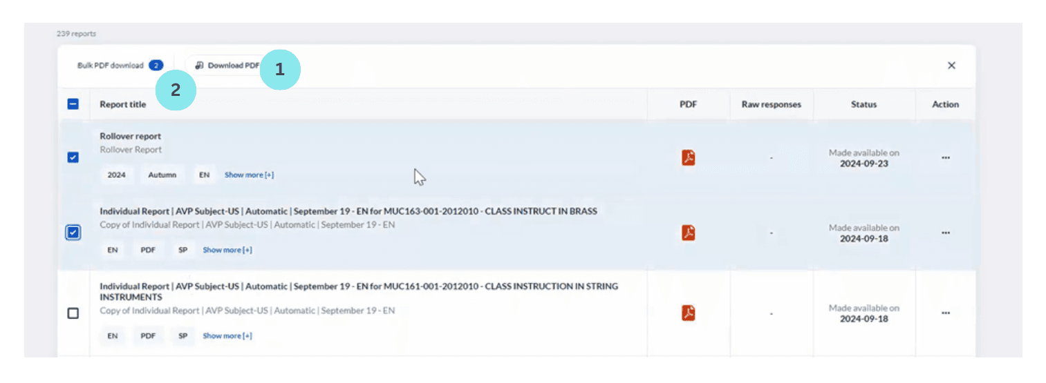 Count of selected files