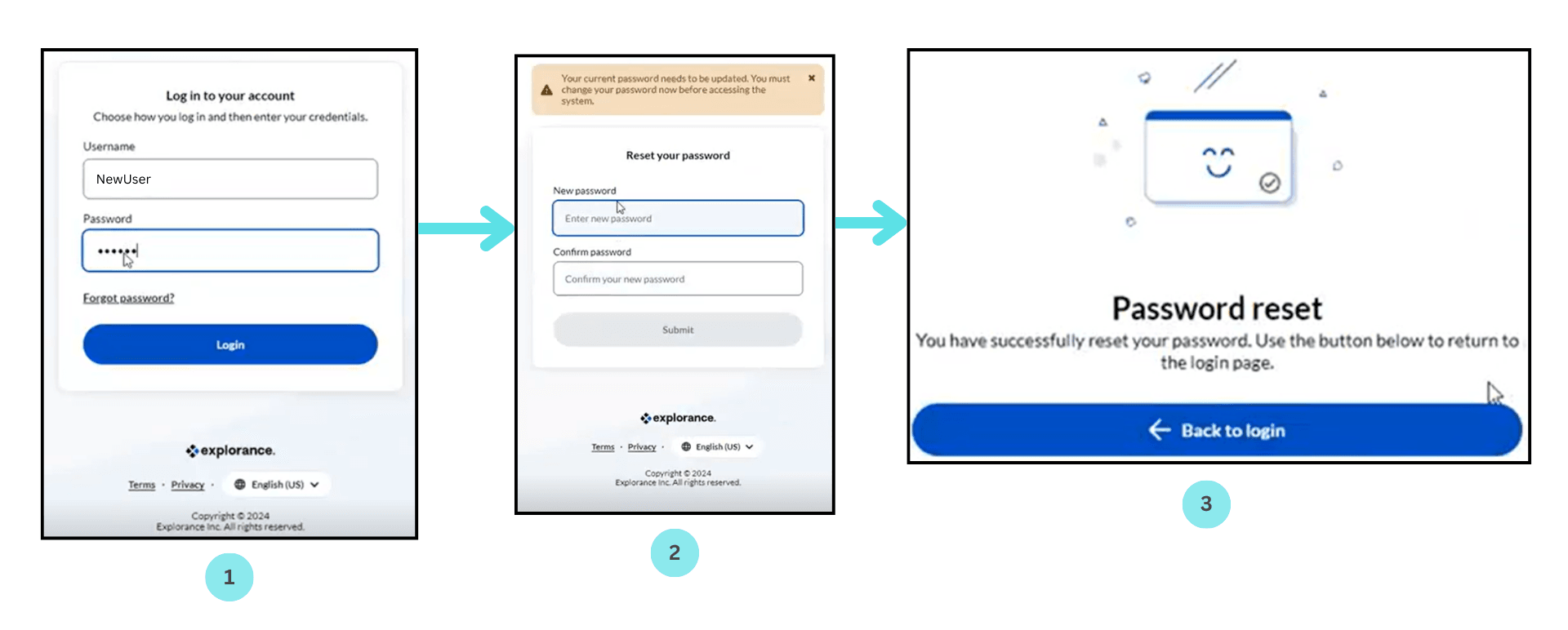 Password reset workflow