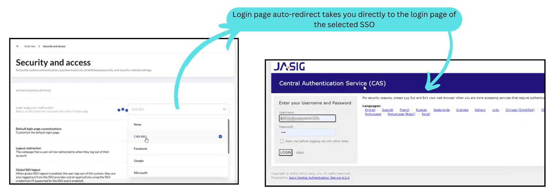 One active SSO redirect