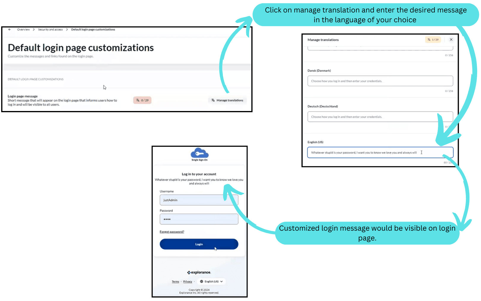 Login page customizations