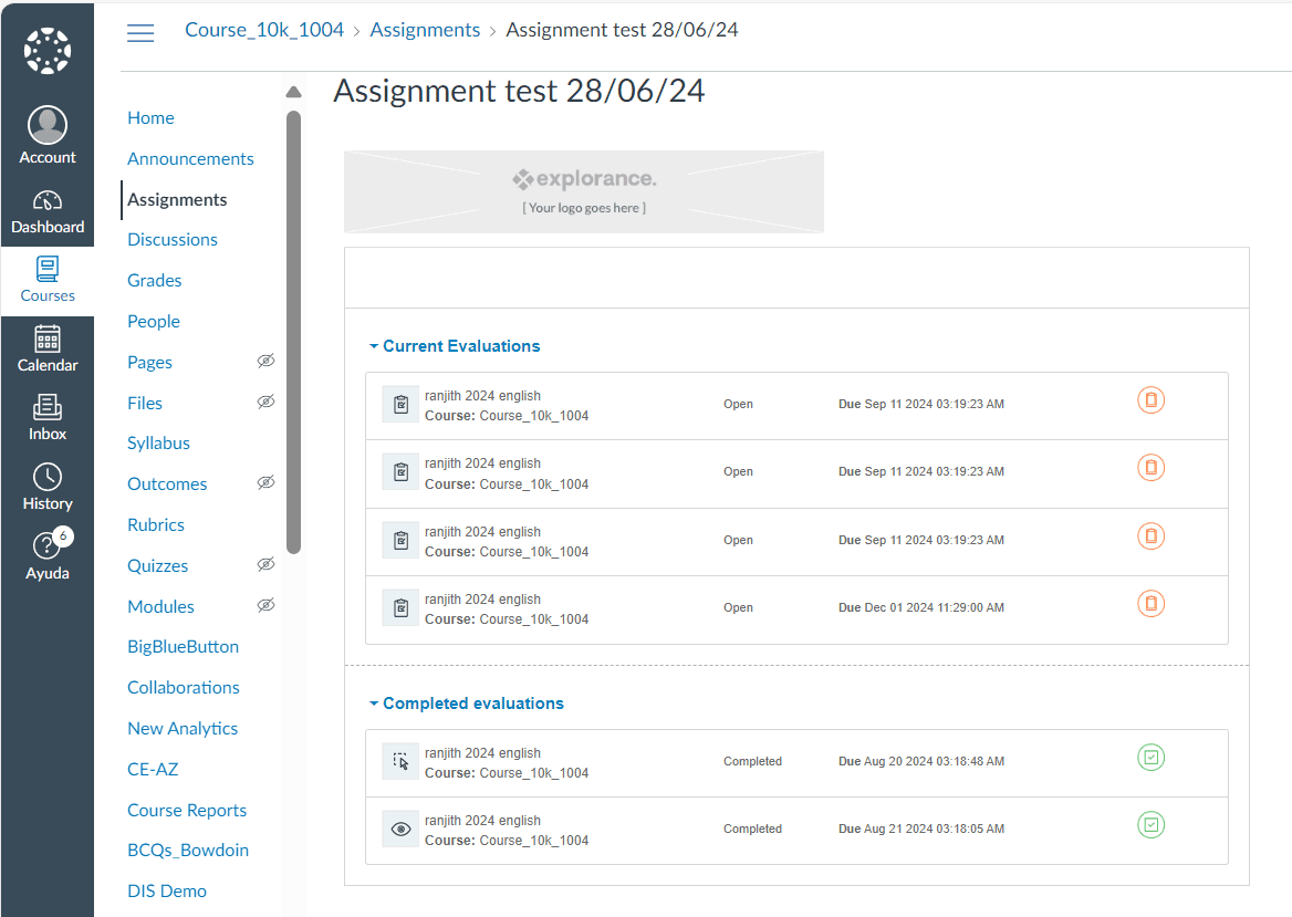 Pending student tasks