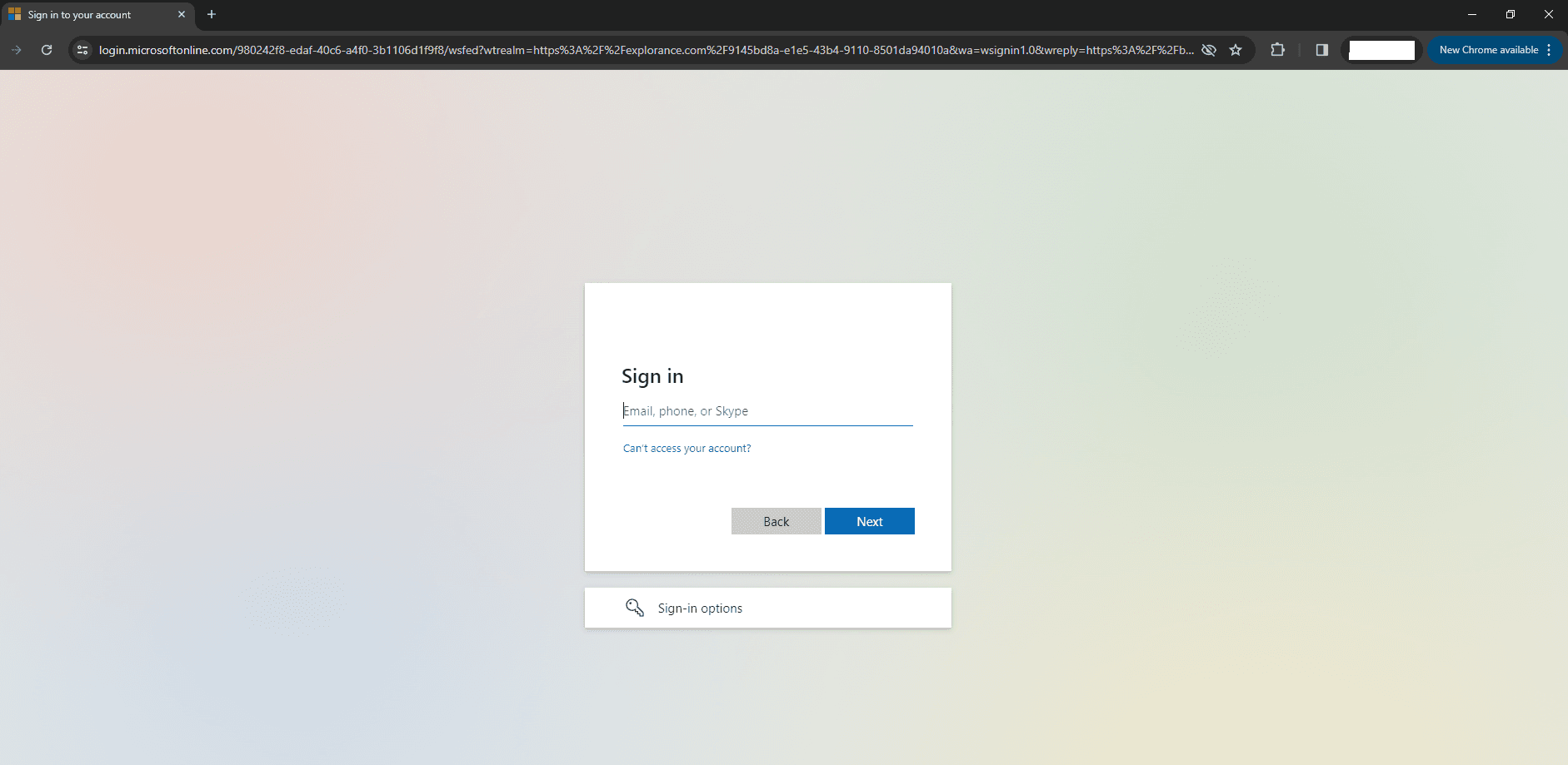 Microsoft login