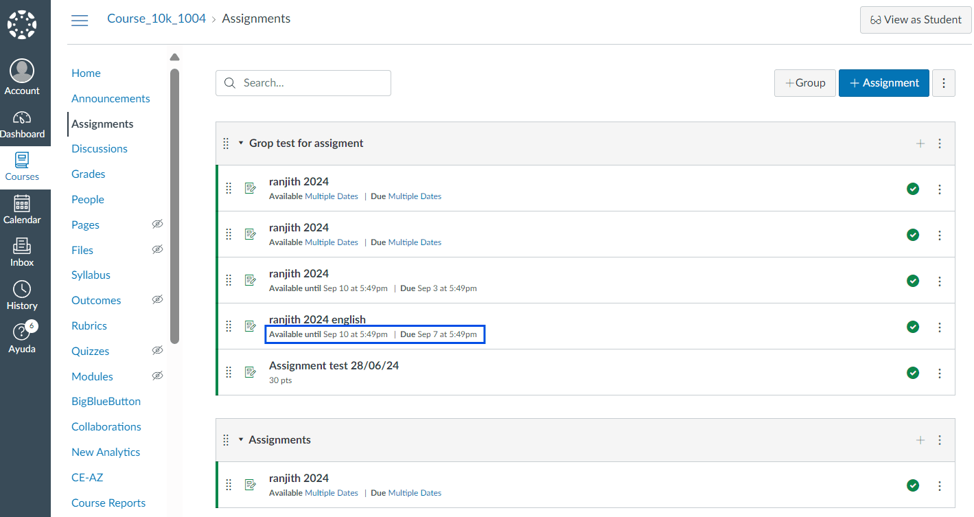 Settings in LMS