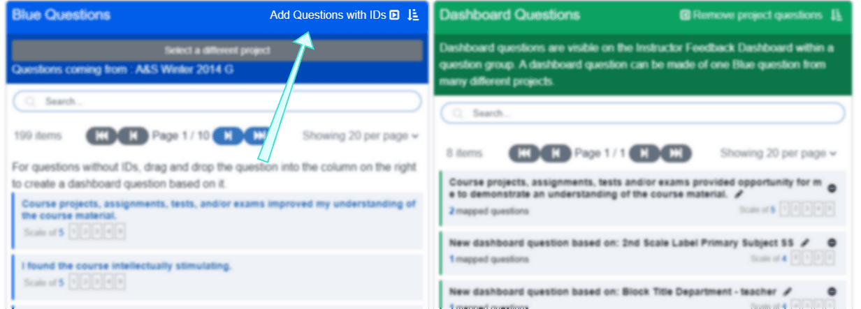 Add questions with question IDs