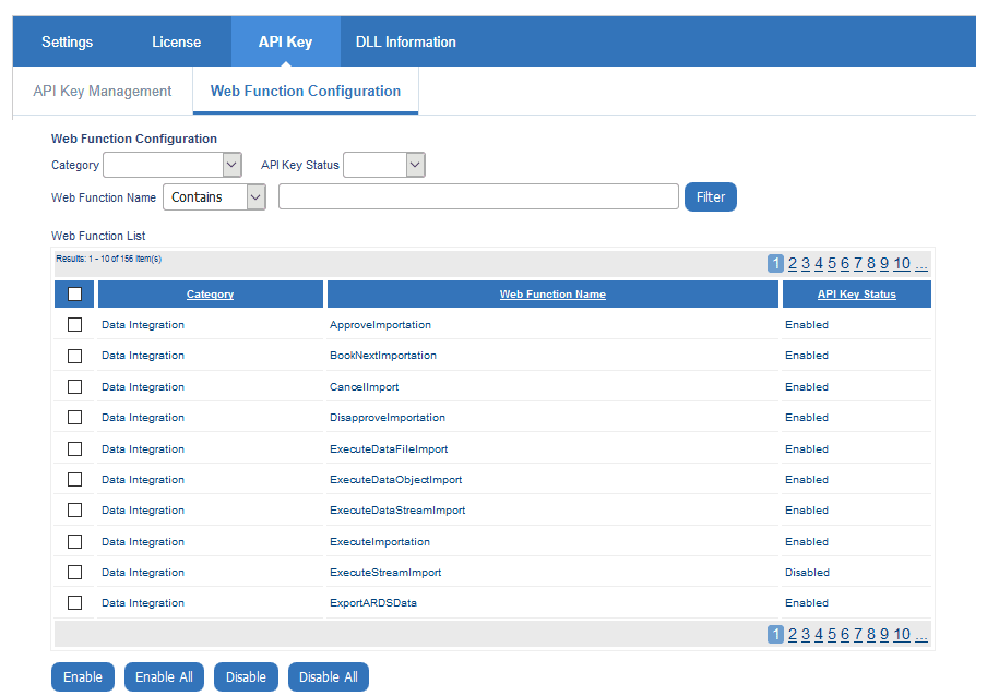 Web Function Configuration