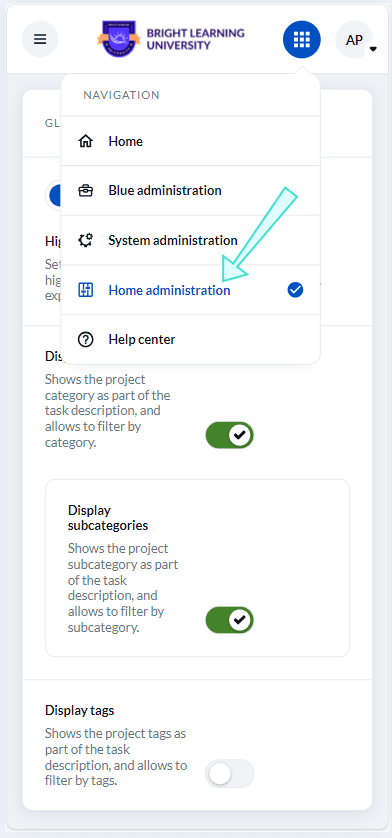 Mobile view menu icon