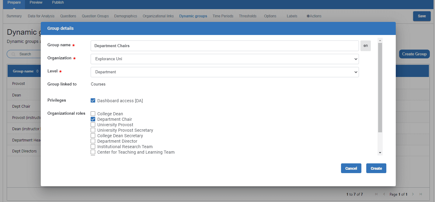 Dynamic group details