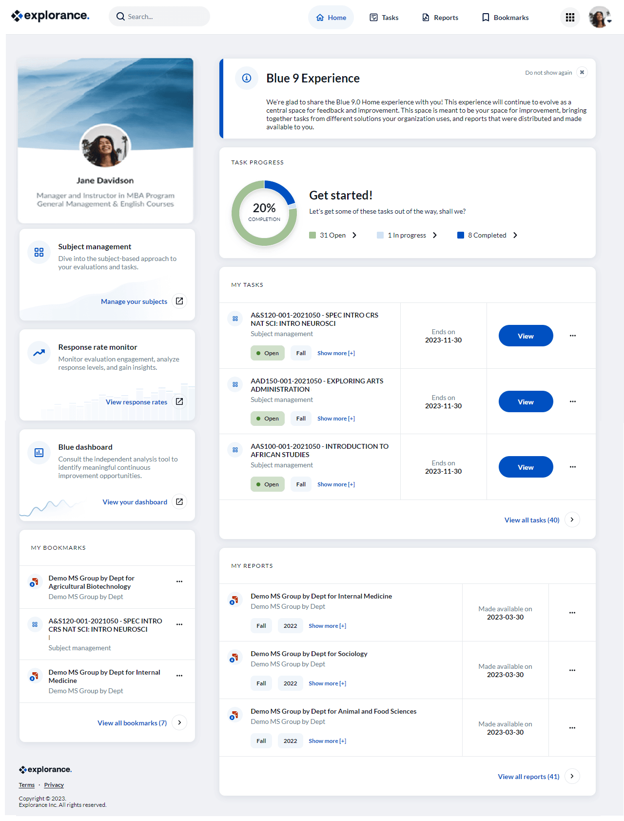 Blue 9 Home page