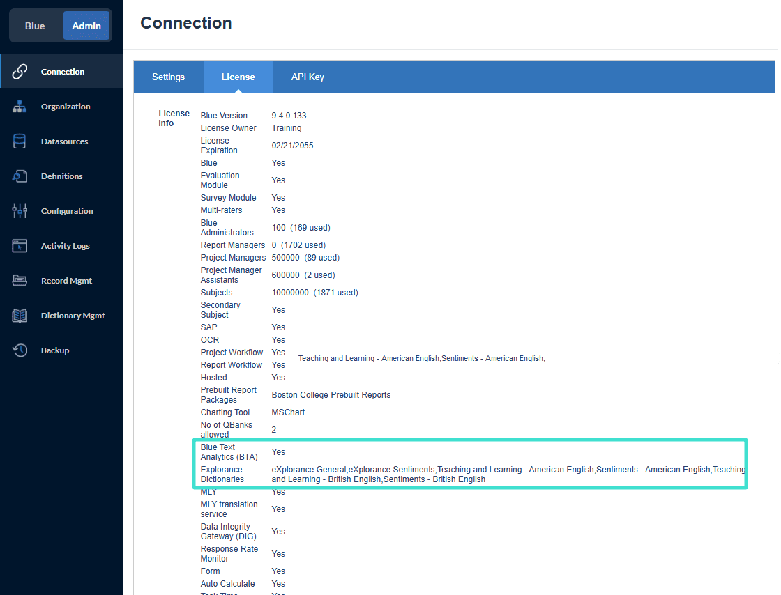 Text Analytics Menu Option