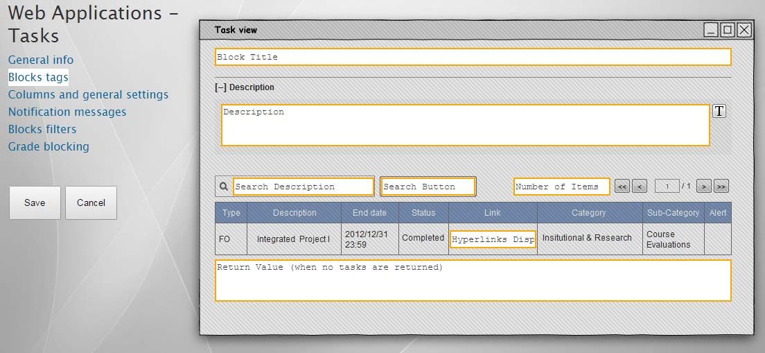 Web applications task settings