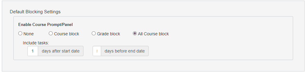 Course block options