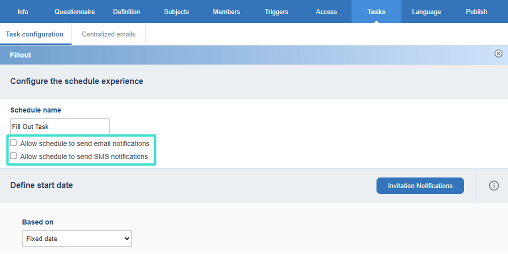 Configure the schedule