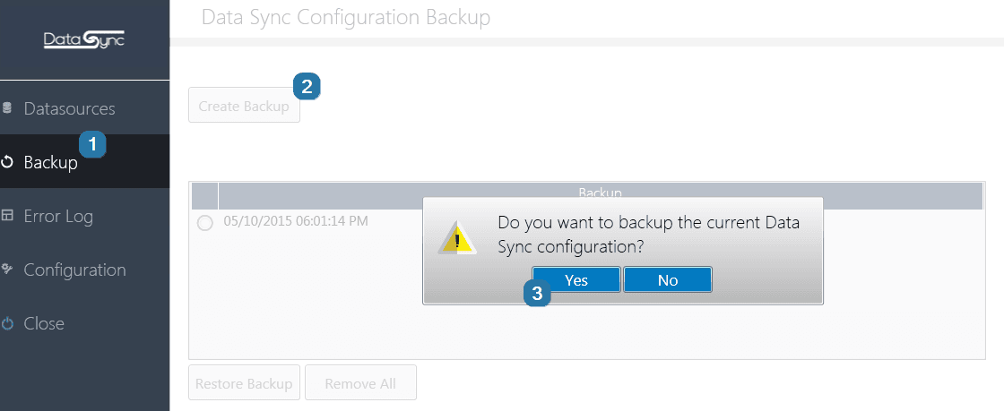 Create backup prompt