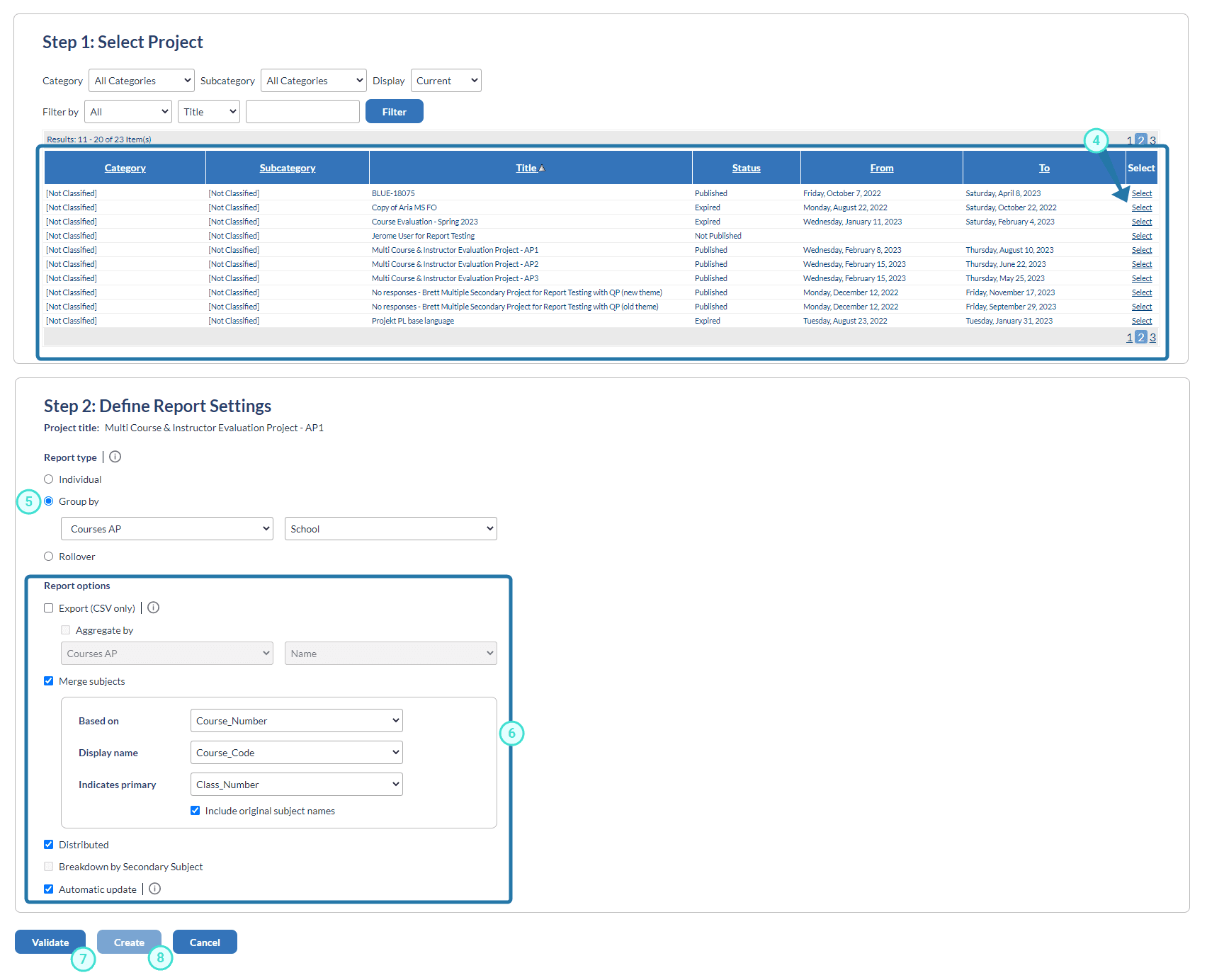 Create a report