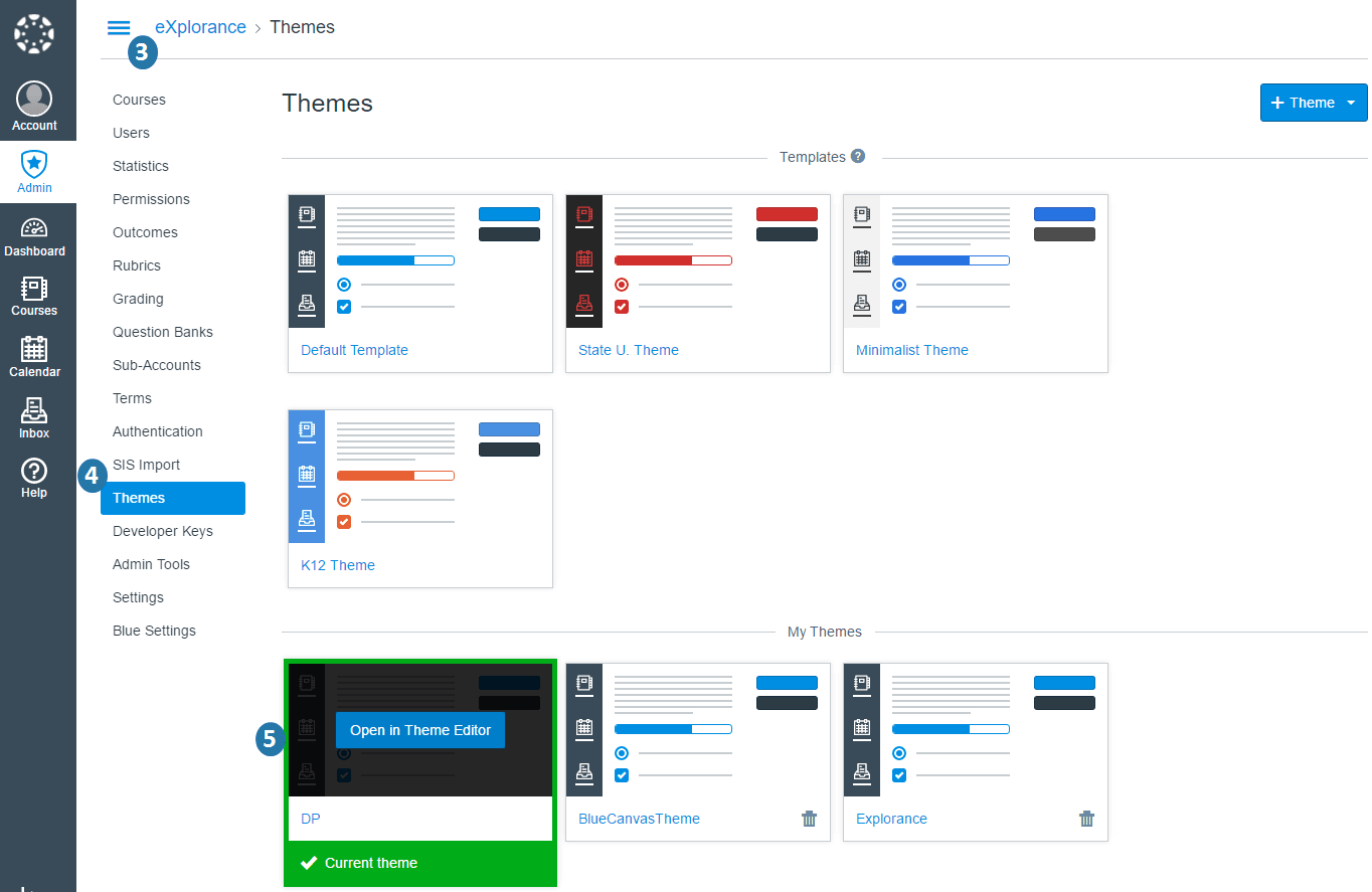Current Theme Interface