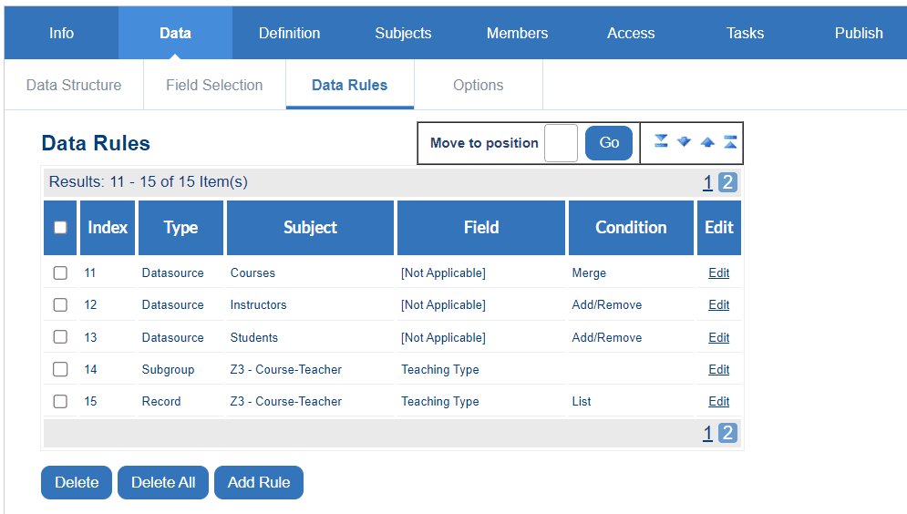DIG project type 3 data rules