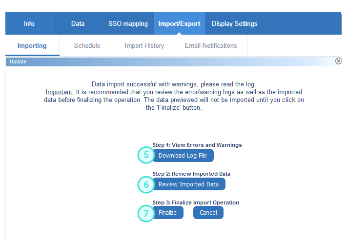 Finalize import export datasource