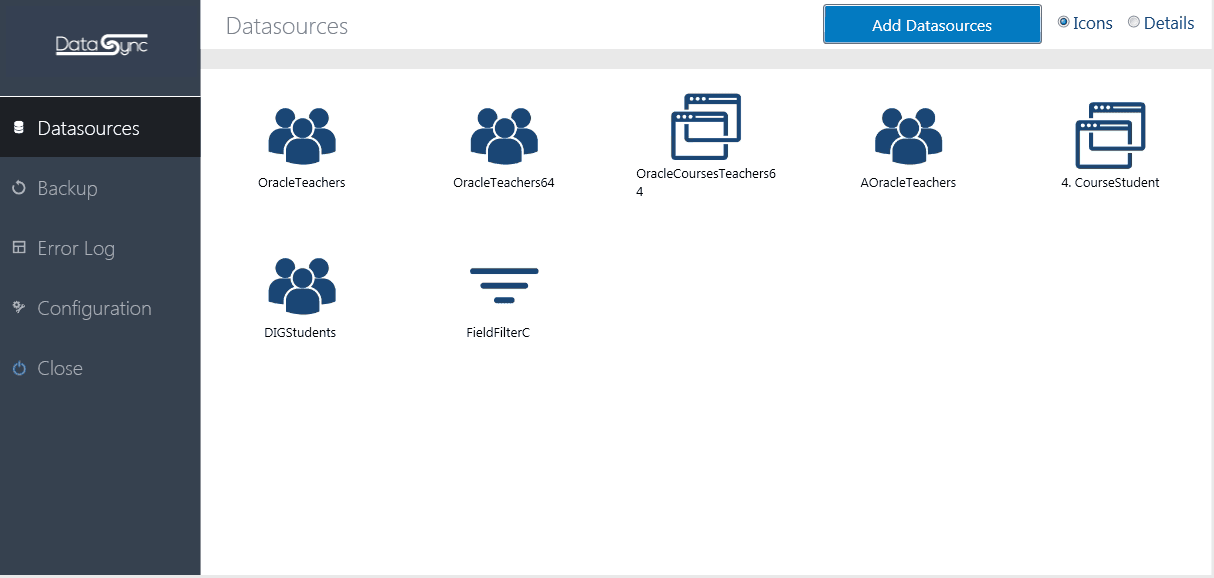 Data sync datasources
