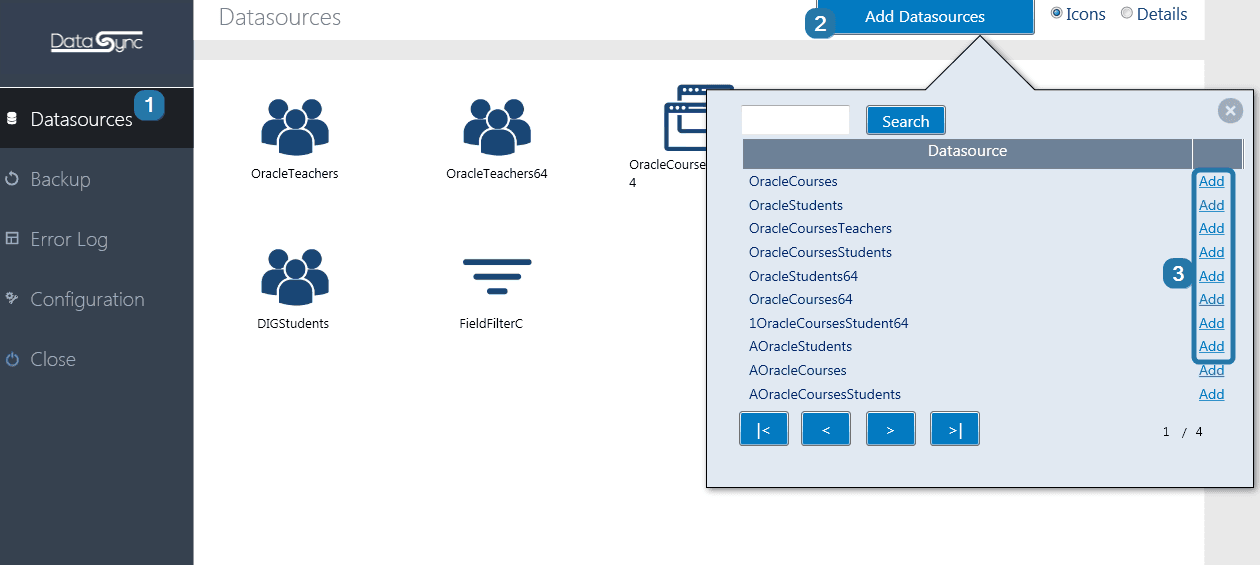 Data sync tool add a datasource
