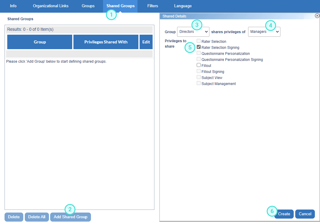 Create a shared group