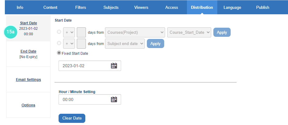 Set report distribution date
