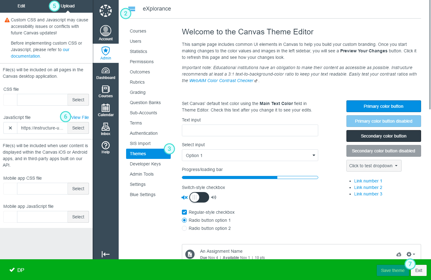 Theme editor in Canvas