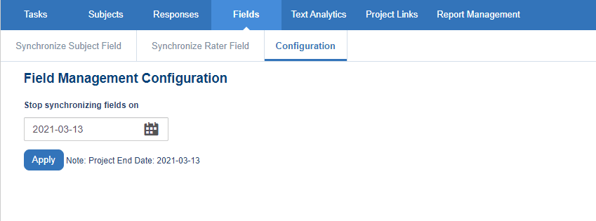 Field management configuration