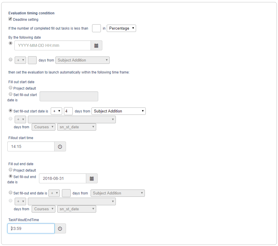 Override fillout schedules