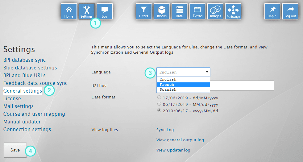 General settings