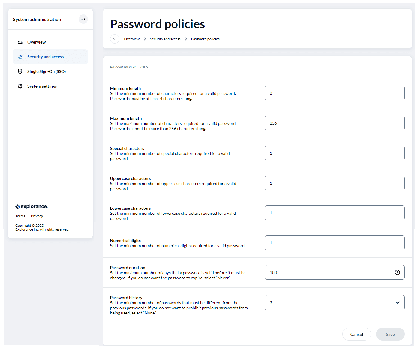 Password policies