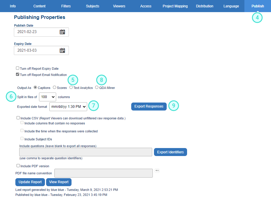 Export Text Analytics Data