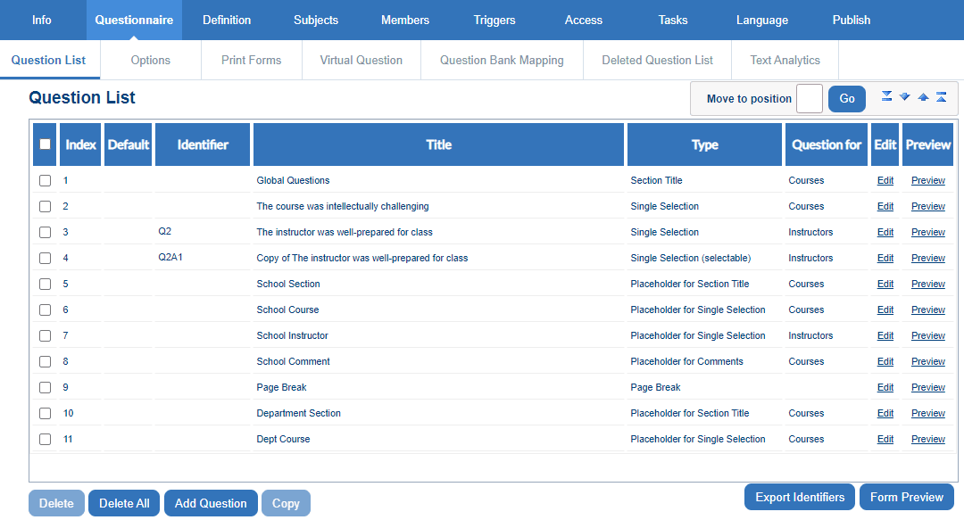 question bank placeholders2