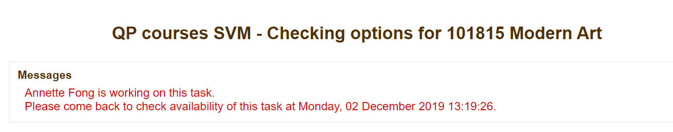 question personalisation locked