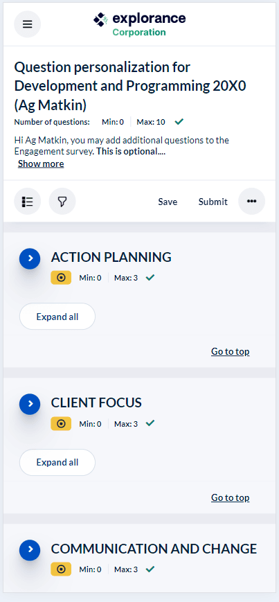 Mobile view of qp task