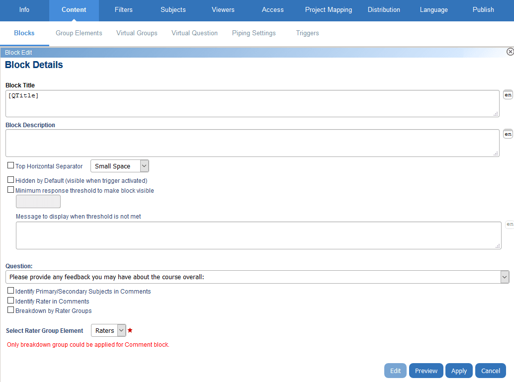 Comment block details
