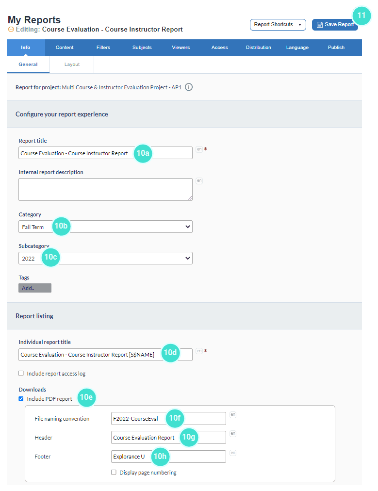 Reveiw and update report details