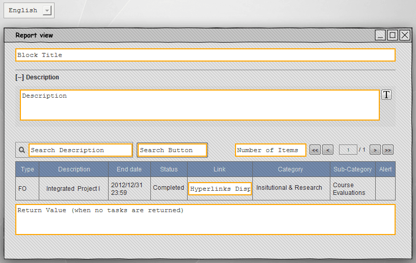 Report block configuration