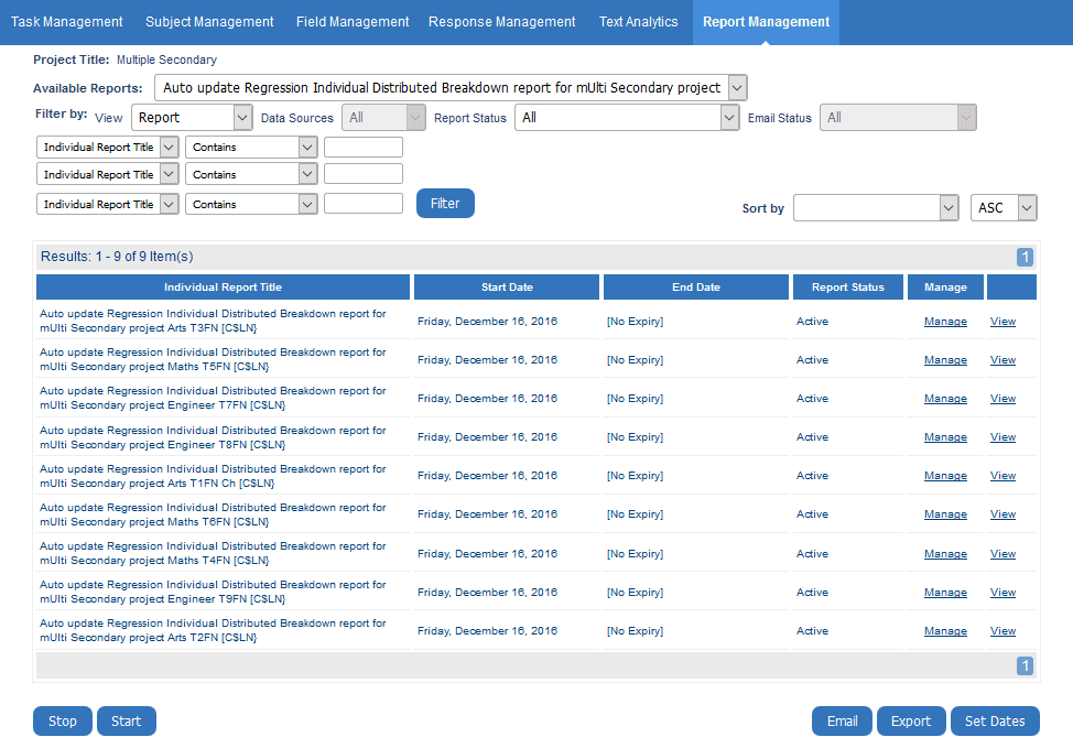 Report management