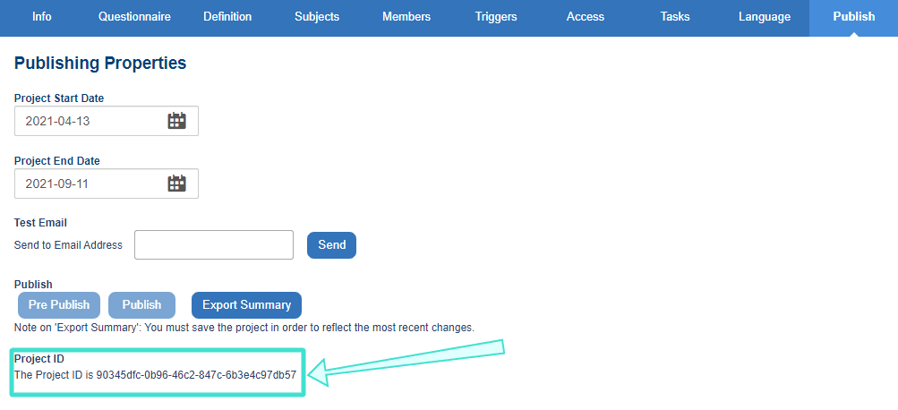 response pip project id
