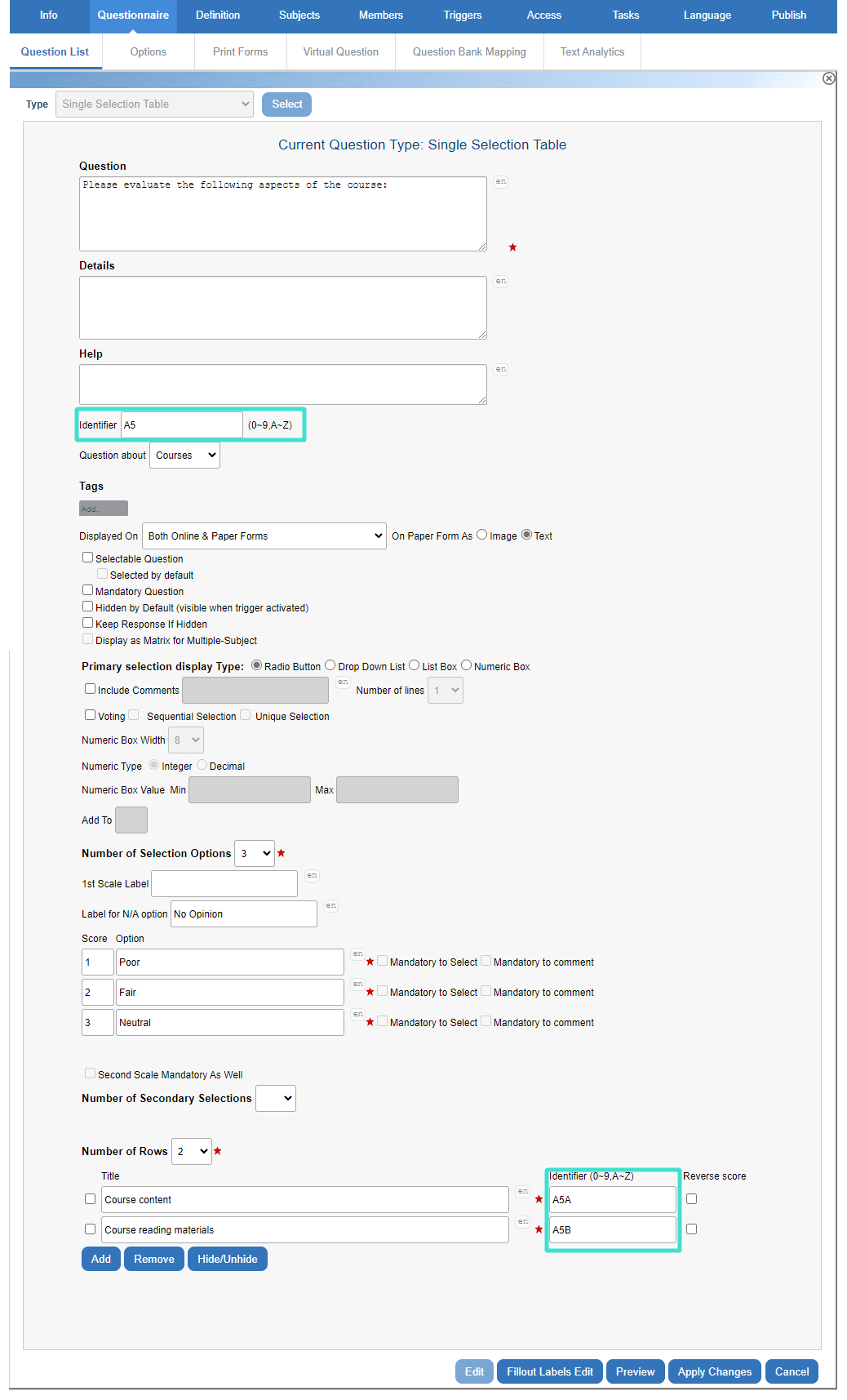 response pip project identifiers