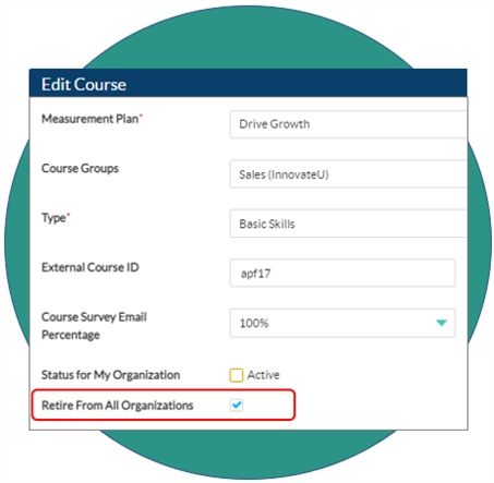 Retire courses from all organizations