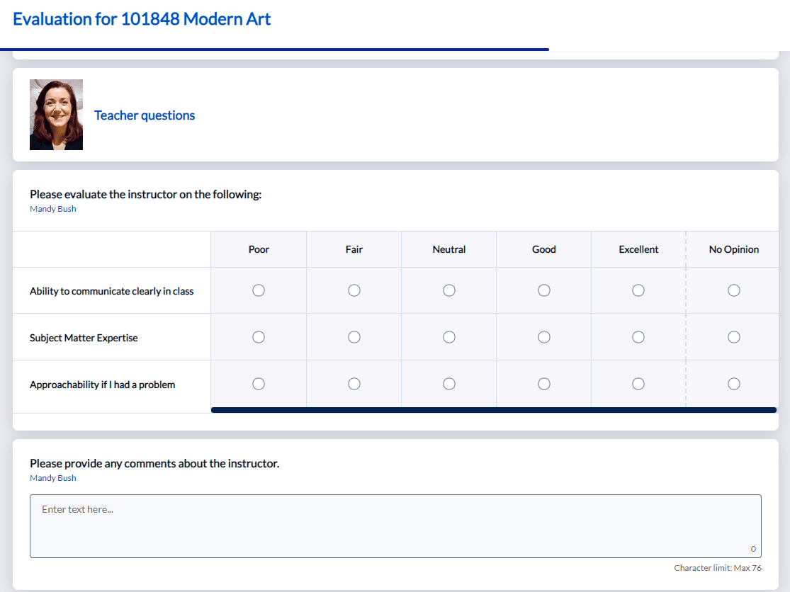 Section Title - Section display mode - questionnaire