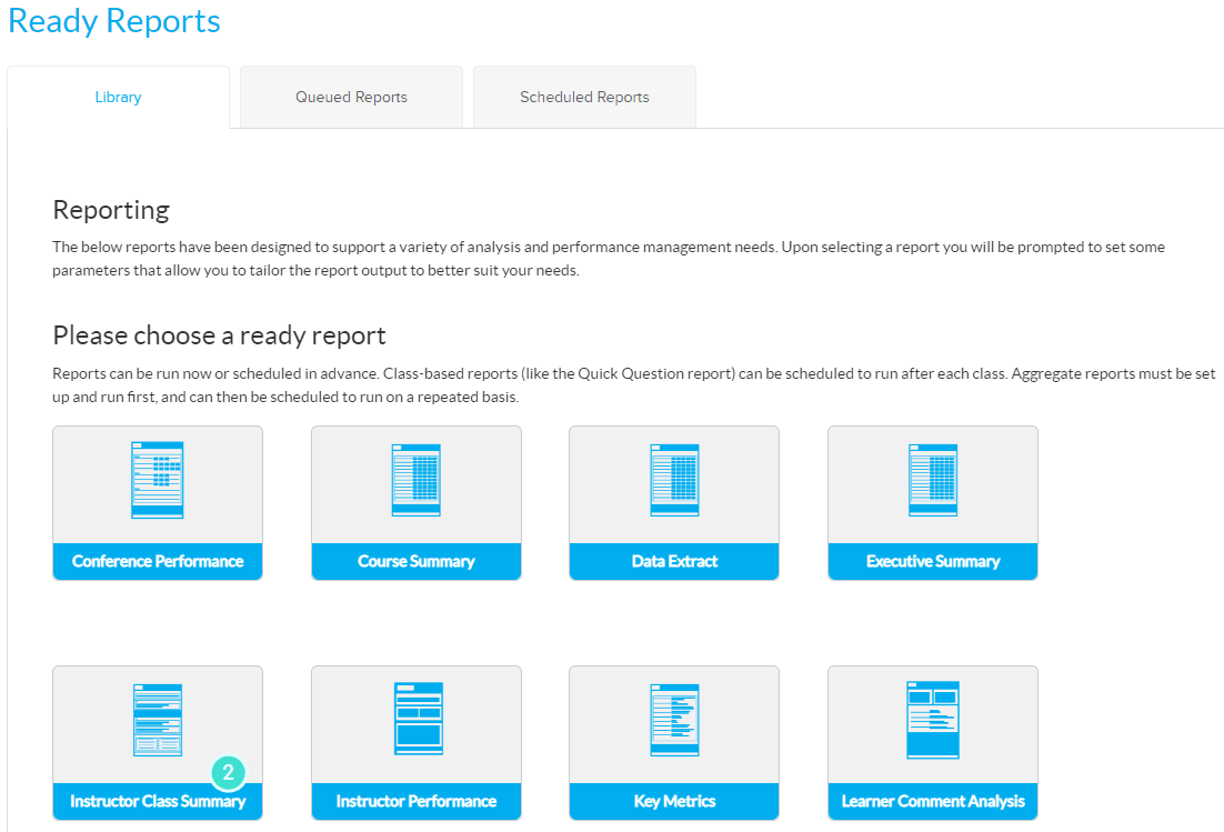 Select the Instructor Class Summary icon