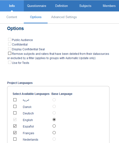 Enable multiple languages in project