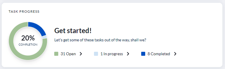 Task progress widget - Blue Home