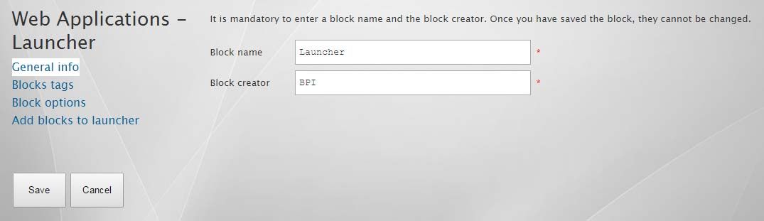 Web app launcher general info