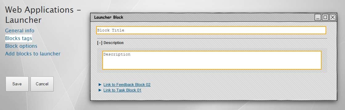 Web application - block tags