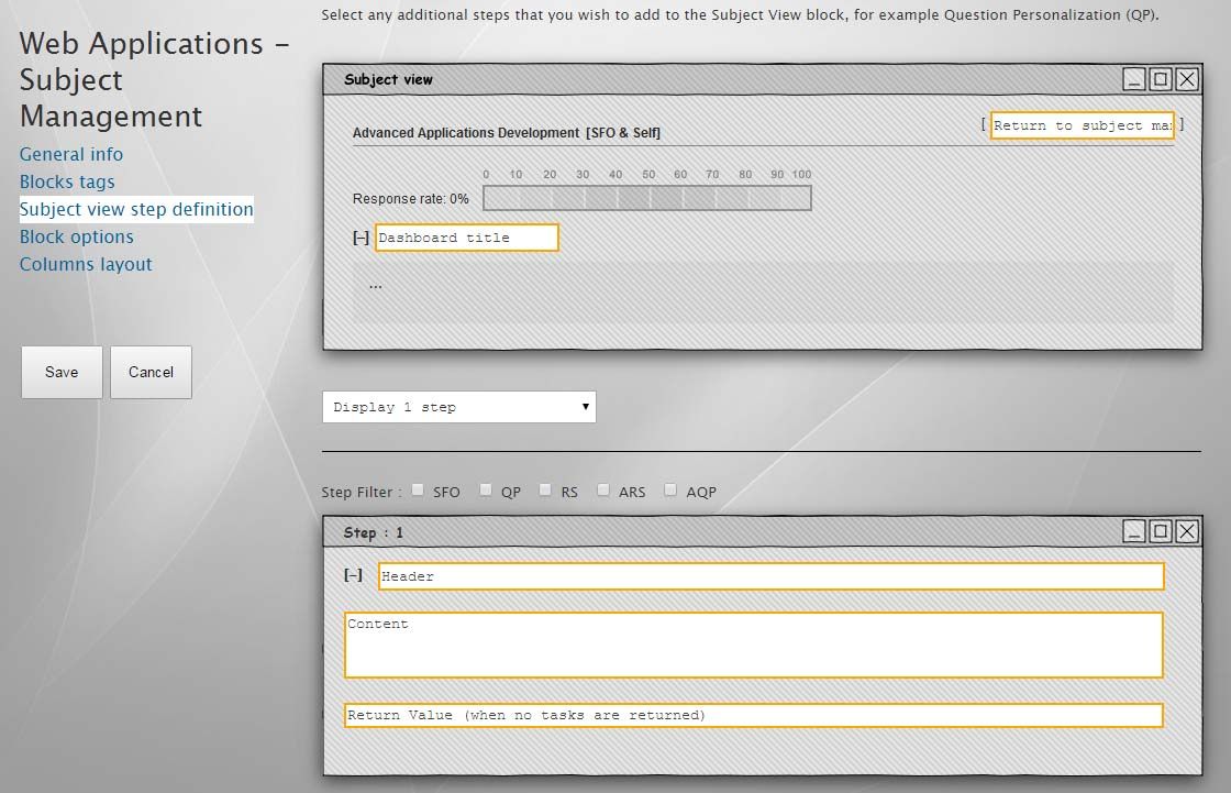Subject view step definition